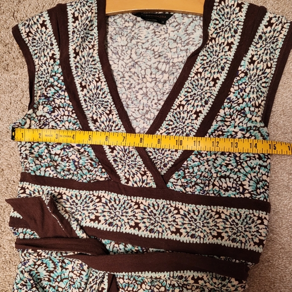 BCBG blue and brown floral pattern dress - Picture 4 of 8